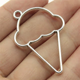 WYSIWYG 10pcs 46x32mm Ice Cream Metal Frame Charms DIY Antique Silver Color Antique Bronze Color For Jewelry Making