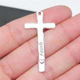 WYSIWYG 10pcs 47x23mm Faith Believe Cross Pendants Charm Believe Cross Pendant Faith Cross Pendant