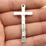 WYSIWYG 10pcs 47x23mm Faith Believe Cross Pendants Charm Believe Cross Pendant Faith Cross Pendant