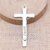 WYSIWYG 10pcs 47x23mm Faith Believe Cross Pendants Charm Believe Cross Pendant Faith Cross Pendant
