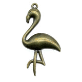 WYSIWYG 10pcs 47x25mm Flamingos Charms Pendants For Jewelry Making 2 Colors Antique Silver Plated Antique Bronze Plated