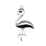 WYSIWYG 10pcs 47x25mm Flamingos Charms Pendants For Jewelry Making 2 Colors Antique Silver Plated Antique Bronze Plated