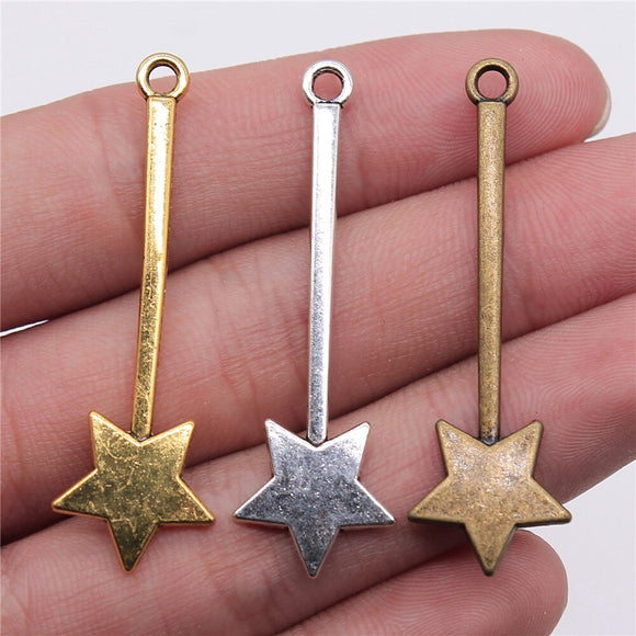 10pcs 48mm Charm Magic Wand 3 Colors Fairy Stick Charms Magic Wand Pendant Charms For Jewelry Making ef2025
