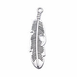 WYSIWYG 10pcs 49x13mm Feather Charms Pendants For Jewelry Making 2 Colors Antique Silver Plated Antique Bronze Plated