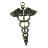 WYSIWYG 10pcs 49x30mm Pendant Caduceus Medical Symbol Caduceus Medical Symbol Charm Caduceus Medical Symbol Pendants