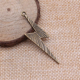 WYSIWYG 10pcs 50x14mm Lightning Charms Pendants For Jewelry Making 2 Colors Antique Silver Plated Antique Bronze Plated
