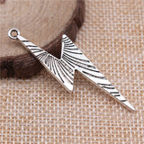 WYSIWYG 10pcs 50x14mm Lightning Charms Pendants For Jewelry Making 2 Colors Antique Silver Plated Antique Bronze Plated