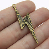 WYSIWYG 10pcs 50x14mm Lightning Charms Pendants For Jewelry Making 2 Colors Antique Silver Plated Antique Bronze Plated