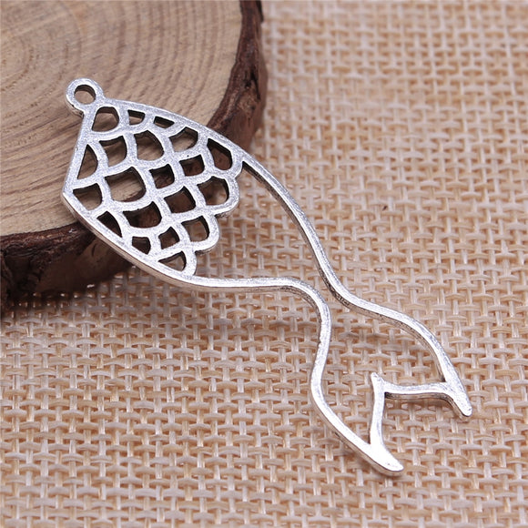 WYSIWYG 10pcs 50x18mm Antique Silver Color Mermaid Tail Charms Pendant For Jewelry Making DIY Jewelry Findings