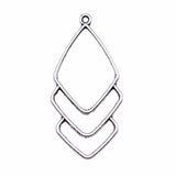 WYSIWYG 10pcs 50x25mm Antique Silver Color Hollow Geometric Earrings Pendant Charms Pendant For Jewelry Making