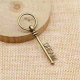 WYSIWYG 10pcs 51mm 2 Colors Antique Bronze Dream Key Pendant Key Pendant Charm Key Pendants For Jewelry Making