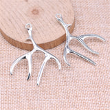 WYSIWYG 10pcs 51x40mm Pendant Antlers Christmas Antlers Charm Pendants For Jewelry Making Christmas Antlers Pendants