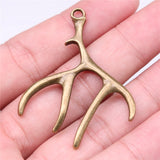 WYSIWYG 10pcs 51x40mm Pendant Antlers Christmas Antlers Charm Pendants For Jewelry Making Christmas Antlers Pendants