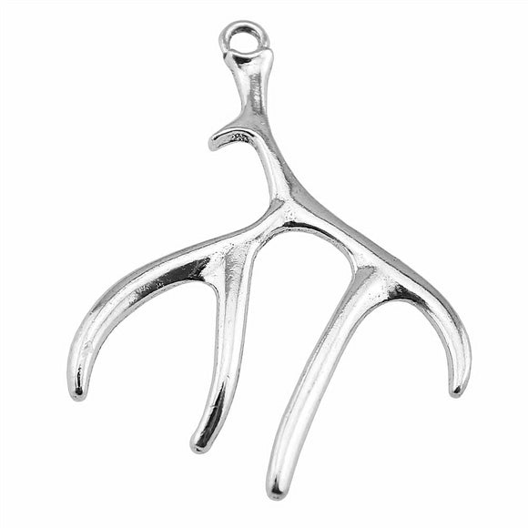 WYSIWYG 10pcs 51x40mm Pendant Antlers Christmas Antlers Charm Pendants For Jewelry Making Christmas Antlers Pendants