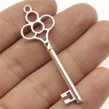 WYSIWYG 10pcs 54x18mm Antique Silver Color Key Charms For Jewelry Making