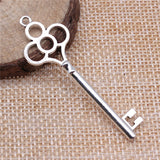 WYSIWYG 10pcs 54x18mm Antique Silver Color Key Charms For Jewelry Making