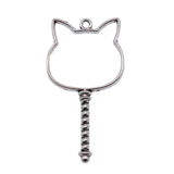 WYSIWYG 10pcs 54x29mm Rabbit Head Epoxy Alloy Frame Charms DIY Antique Silver Color Antique Bronze Color For Jewelry Making