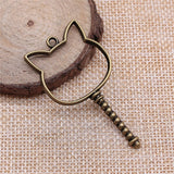 WYSIWYG 10pcs 54x29mm Rabbit Head Epoxy Alloy Frame Charms DIY Antique Silver Color Antique Bronze Color For Jewelry Making