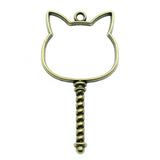 WYSIWYG 10pcs 54x29mm Rabbit Head Epoxy Alloy Frame Charms DIY Antique Silver Color Antique Bronze Color For Jewelry Making