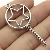 WYSIWYG 10pcs 55x25mm Magic Wand Epoxy Alloy Frame Charms DIY Antique Silver Color Antique Bronze Color For Jewelry Making