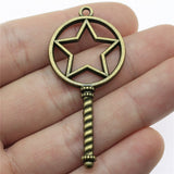 WYSIWYG 10pcs 55x25mm Magic Wand Epoxy Alloy Frame Charms DIY Antique Silver Color Antique Bronze Color For Jewelry Making