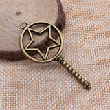 WYSIWYG 10pcs 55x25mm Magic Wand Epoxy Alloy Frame Charms DIY Antique Silver Color Antique Bronze Color For Jewelry Making