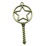 WYSIWYG 10pcs 55x25mm Magic Wand Epoxy Alloy Frame Charms DIY Antique Silver Color Antique Bronze Color For Jewelry Making