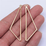 WYSIWYG 10pcs 56x17mm KC Gold Color Triangle Charms Pendant For Jewelry Making Earring Making Accessories