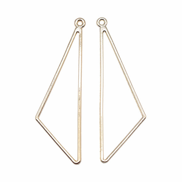 WYSIWYG 10pcs 56x17mm KC Gold Color Triangle Charms Pendant For Jewelry Making Earring Making Accessories