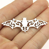WYSIWYG 10pcs 56x19mm Jewelry Making DIY Handmade Craft Bat Pendant Charms Antique Silver Color