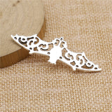 WYSIWYG 10pcs 56x19mm Jewelry Making DIY Handmade Craft Bat Pendant Charms Antique Silver Color