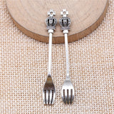 WYSIWYG 10pcs 60x8mm Crown Fork Charms For Jewelry Making Jewelry Accessories Antique Silver Plated Antique Bronze Plated