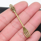 WYSIWYG 10pcs 60x8mm Crown Fork Charms For Jewelry Making Jewelry Accessories Antique Silver Plated Antique Bronze Plated