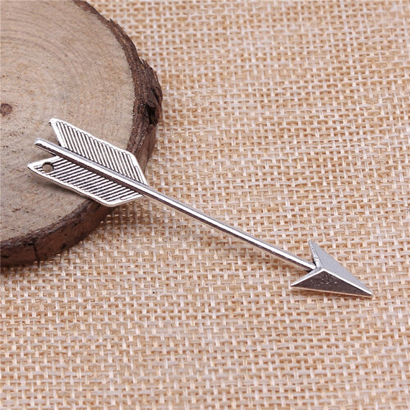 WYSIWYG 10pcs 64x11mm Arrow Charms For Jewelry Making DIY Jewelry Findings Antique Silver Color Antique Bronze Color