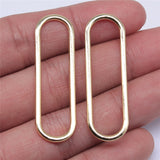 WYSIWYG 10pcs 6x20mm/14x45mm Elliptical Circle Charms Pendant DIY Metal Jewelry Making High Quality KC Gold Color Earring Making