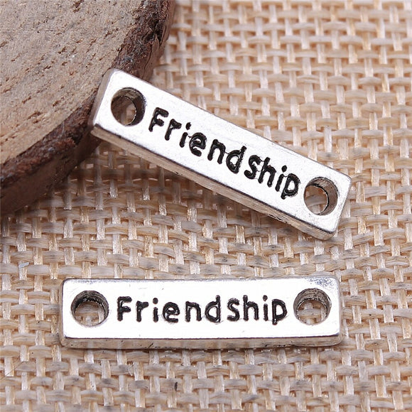 10pcs 6x23mm Friendship Plate Connector Charms For Jewelry Making 2 Colors Antique Silver Plated Antique Bronze Plated ef4463