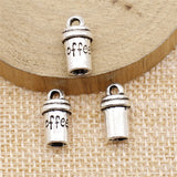 WYSIWYG 10pcs 7x14mm A Cup Of Coffee Charms Antique Silver Color For Jewelry Making Charms Pendant DIY Jewelry Findings EF3763