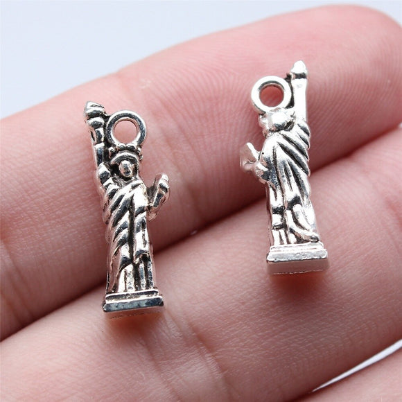 10pcs 7x20mm Antique Silver Color Statue Of Liberty Charms Pendant For DIY Jewelry Making EF4646