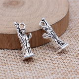 10 colgantes de la Estatua de la Libertad de 7 x 20 mm en color plata antigua para hacer joyas DIY EF4646