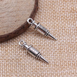 WYSIWYG 10pcs 7x25mm Stereo Syringe Pendant Charms Antique Silver Color For Jewelry Making Zinc Alloy Jewelry Findings