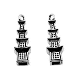 WYSIWYG 10pcs 8x26mm Pagoda Charms Antique Silver Color For Jewelry Making Zinc Alloy Charms Pendant DIY Jewelry Findings