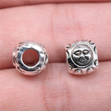 WYSIWYG 10pcs 9x10x10mm Sun Face Beads Charms For Jewelry Making DIY Bracelet Making Antique Silver Color