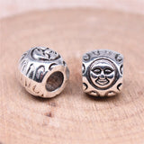 WYSIWYG 10pcs 9x10x10mm Sun Face Beads Charms For Jewelry Making DIY Bracelet Making Antique Silver Color