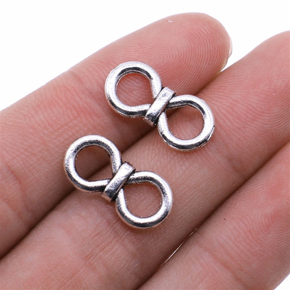 WYSIWYG 10pcs 9x19mm Double Ring Connector Connector Charms For Jewelry Making Antique Silver Color Jewelry Accessories