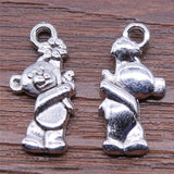 WYSIWYG 10pcs 9x19mm Little Bear Pendant Charms Antique Silver Color For Jewelry Making Zinc Alloy Jewelry Findings