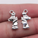 WYSIWYG 10pcs 9x19mm Little Bear Pendant Charms Antique Silver Color For Jewelry Making Zinc Alloy Jewelry Findings