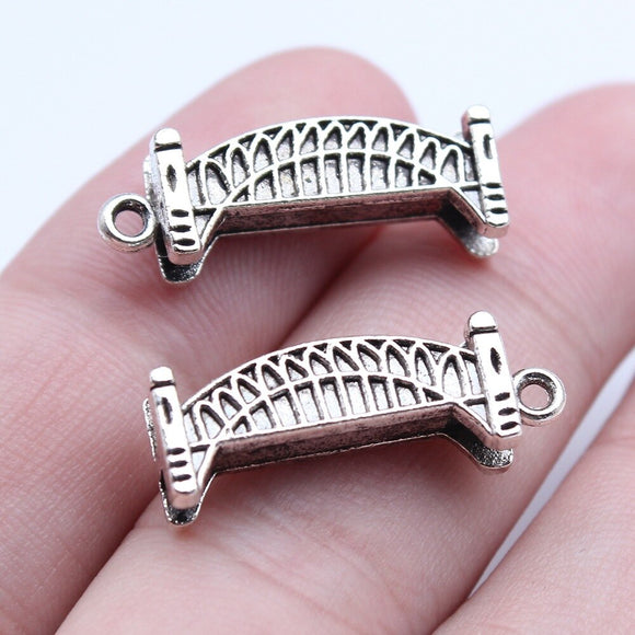 WYSIWYG 10pcs 9x25mm Antique Silver Color Bridge Charms Pendant For DIY Jewelry Making Handmade Jewelry Craft Findings