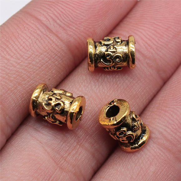 WYSIWYG 10pcs 9x6mm Antique Gold Color Om Beads For Jewelry Making DIY Jewelry Findings