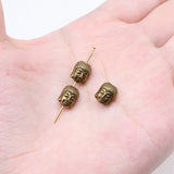 WYSIWYG 10pcs 9x7mm Antique Silver Color Buddha Head Small Hole Beads For Jewelry Making DIY Jewelry Findings