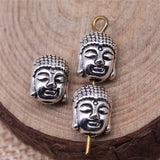 WYSIWYG 10pcs 9x7mm Antique Silver Color Buddha Head Small Hole Beads For Jewelry Making DIY Jewelry Findings